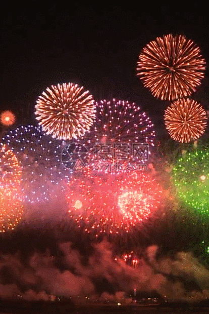 烟花夜景舞台h5动态背景