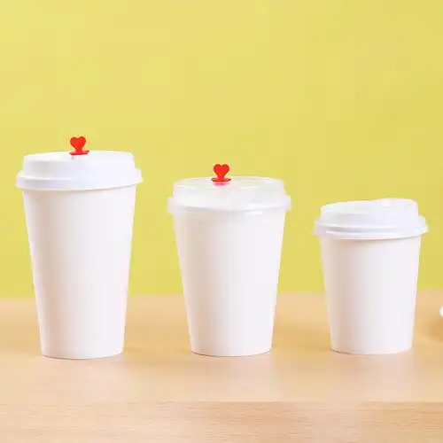 瑞泰纯白一次性奶茶咖啡纸杯杯子加厚外带打包纸杯