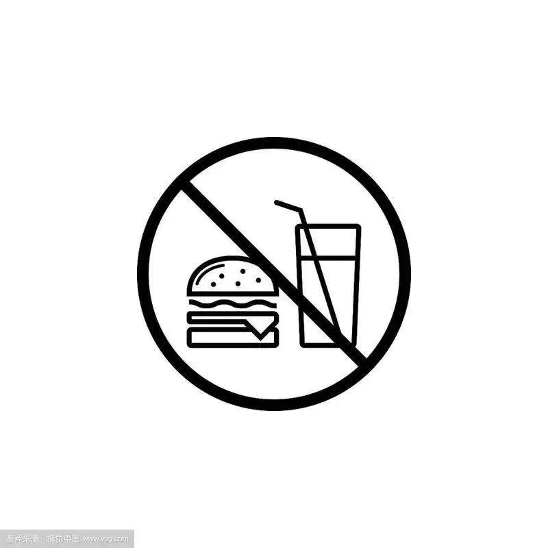 不允许食物行图标禁止标志