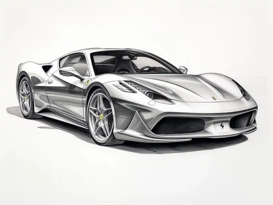 素描法拉利跑车