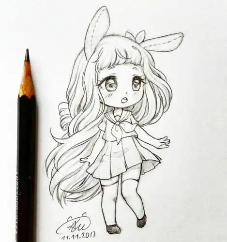 软萌可爱的卡通人物线稿,太好看了,画风超棒