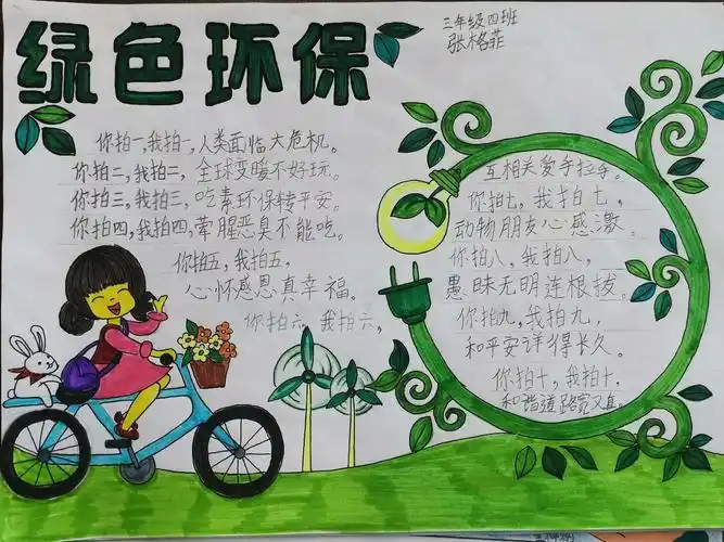 看看我们暑期的作品——环保手抄报