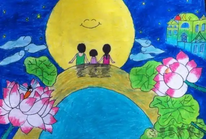 中秋节儿童画范画