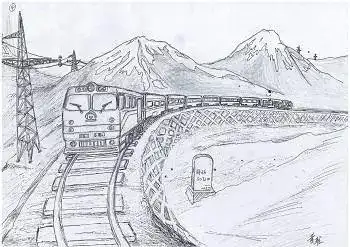 青藏铁路火车简笔画