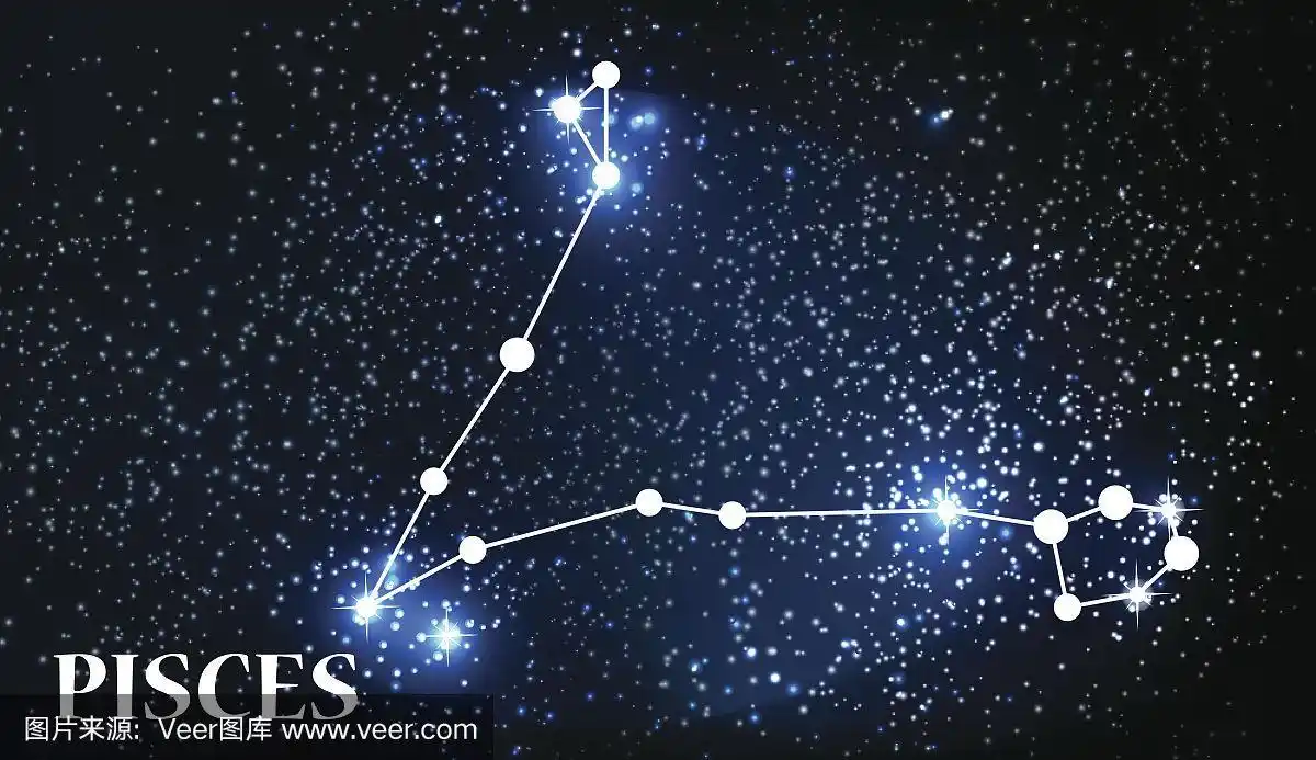 双鱼座:黄道十二宫.矢量图