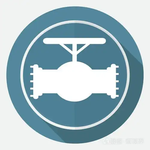 在白色的圆圈图标管道阀