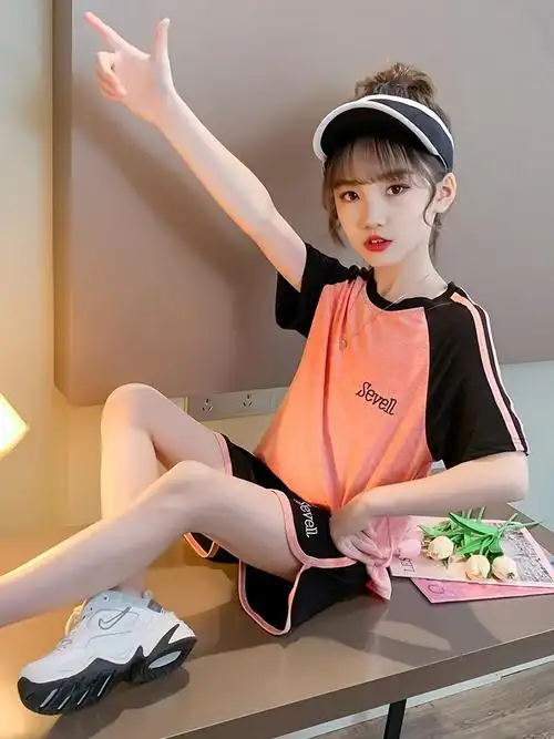 女童运动套装夏装儿童t恤短裤两件套中大童新款小女孩衣服312岁薄款