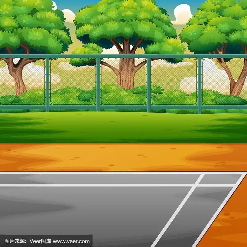 卡通操场上的大自然