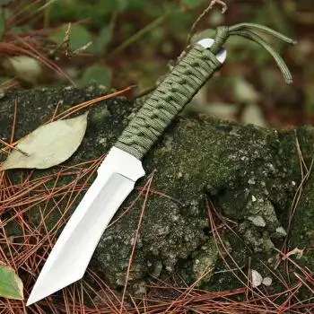 尼泊尔军刃弯刀长款匕手高硬度弹簧钢刀开山直柄刀绑绳腿随身短刀野外