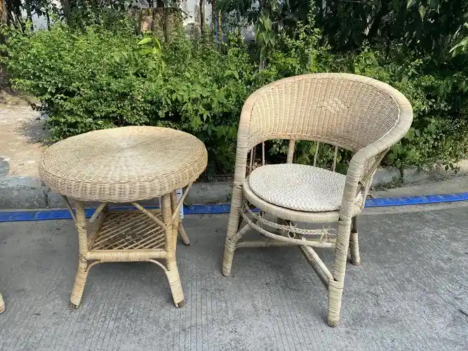 藤椅天然植物竹椅椅子老式围椅手工背椅凉椅圈椅