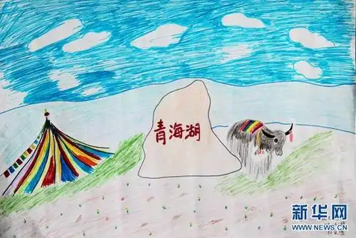 小学生手绘的青海湖,画风太美好~快来围观!
