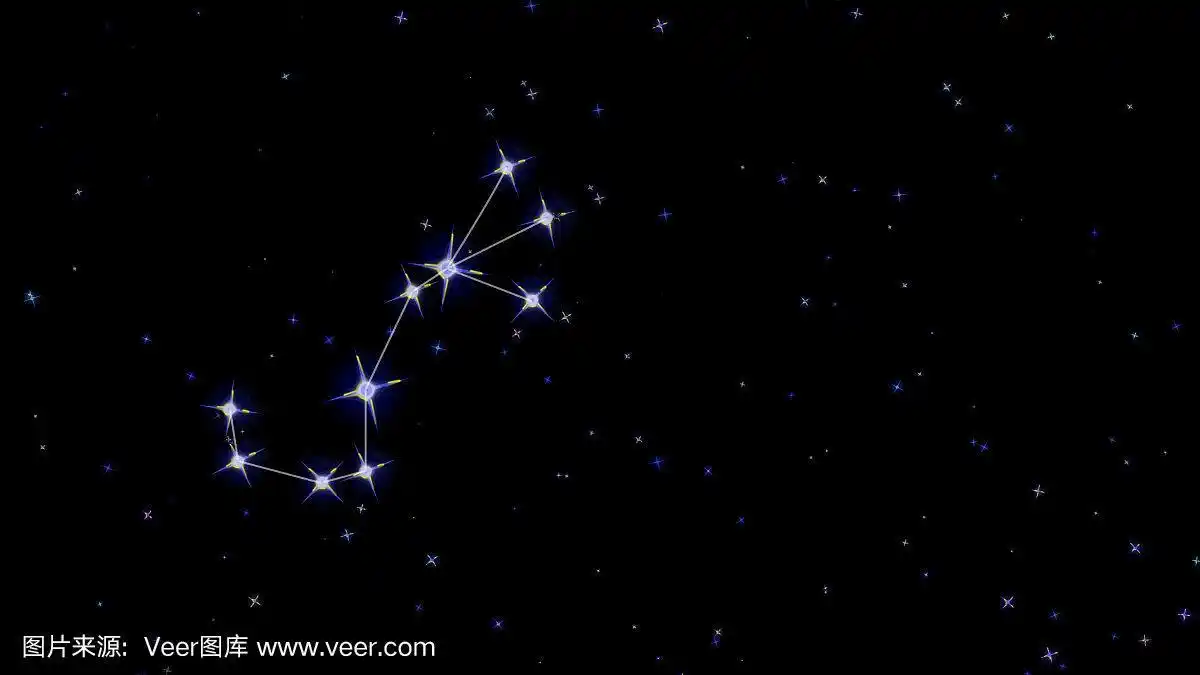 天蝎座,黑色背景上的星星,星空