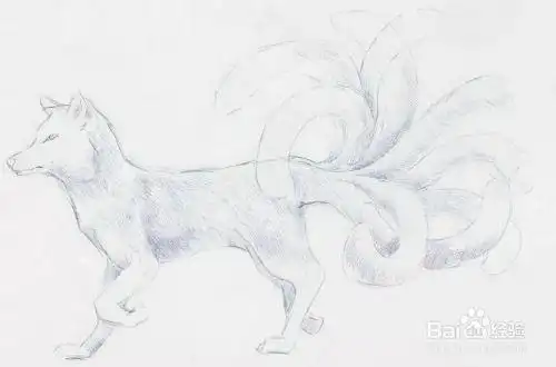 如何画一只九尾狐?