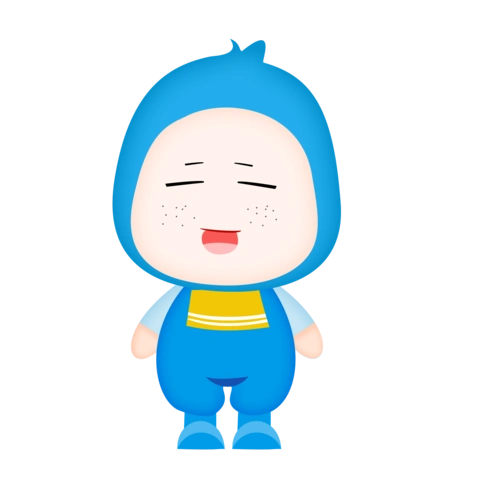 卡通人物蓝色时尚小男孩小胖子