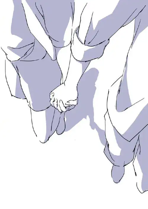 从美到美好##资源君#动漫人物牵手动作绘画参考!