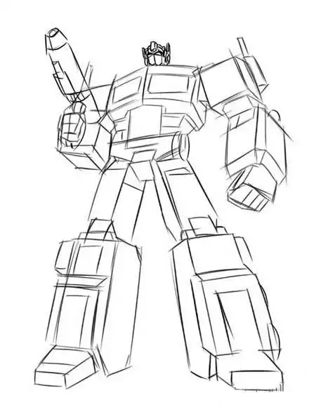 变形金刚简笔画图片大全_变形金刚怎么画_儿童变形金刚简笔画的画法