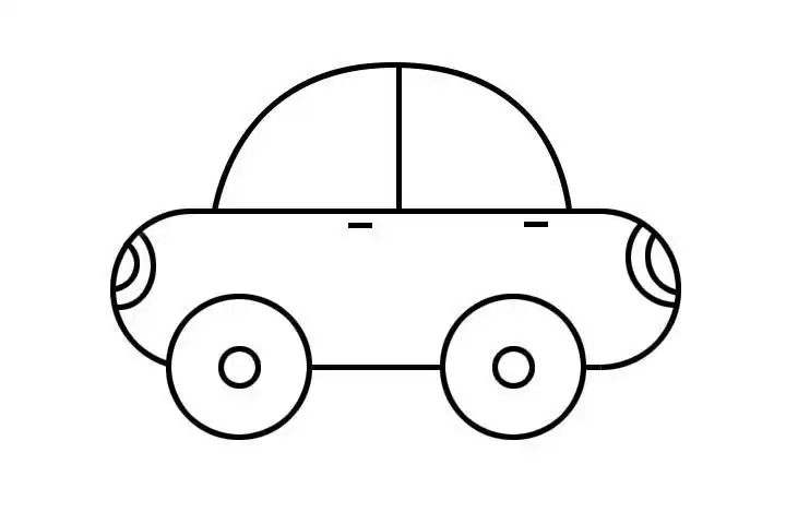 简笔画上色小汽车 简笔画图片大全-普车都