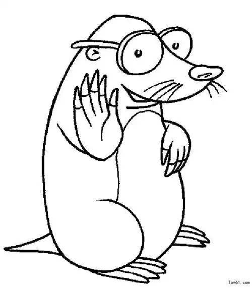 鼹鼠-简笔画图片-儿童资源网手机版