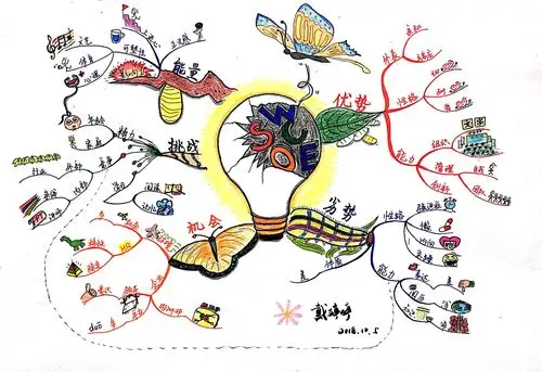 【博图第四期】英国博赞思维导图管理师戴婷婷第三幅《swoce自我剖析