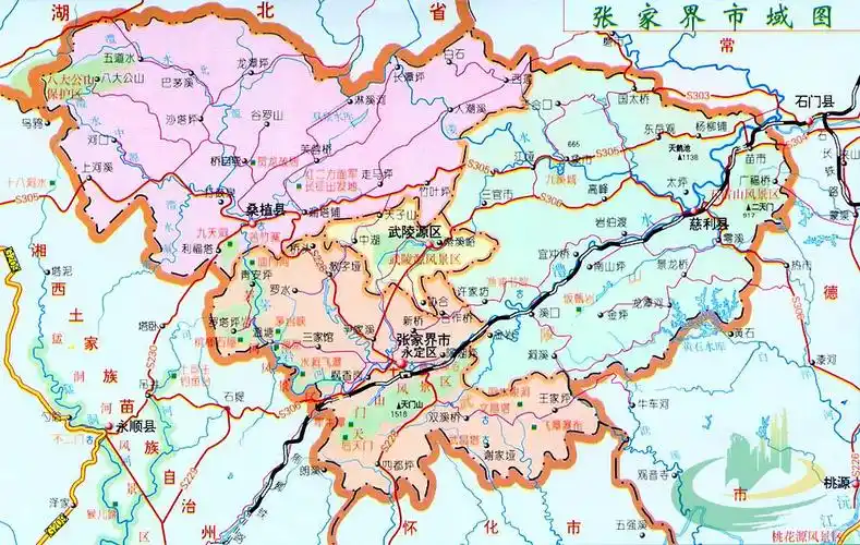 张家界市域地图