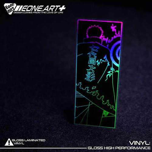 eone镭射车贴日漫 火影忍者漩涡鸣人七代目背影 七彩饰面玻璃贴纸