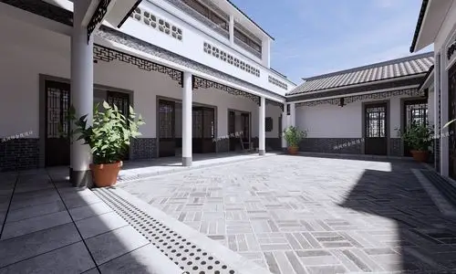 湖南永州双位车库两层现代四合院已建成润润四合院设计刘鹰作品