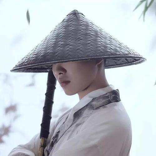 竹编斗笠帽古风侠客帽子武士帽遮阳防晒旅游帽舞台道具灯罩装饰