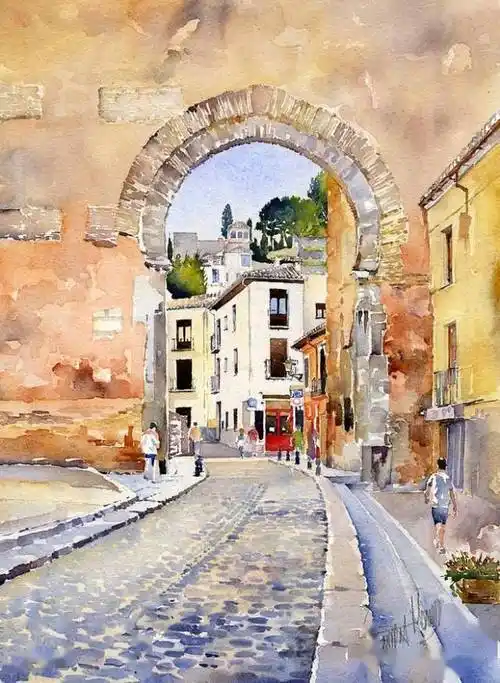 赞100张建筑水彩写生精选