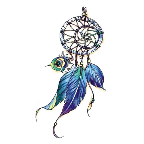 喵小姐原创彩色捕梦网纹身贴防水印得安文化捕梦网留住好梦和祝福