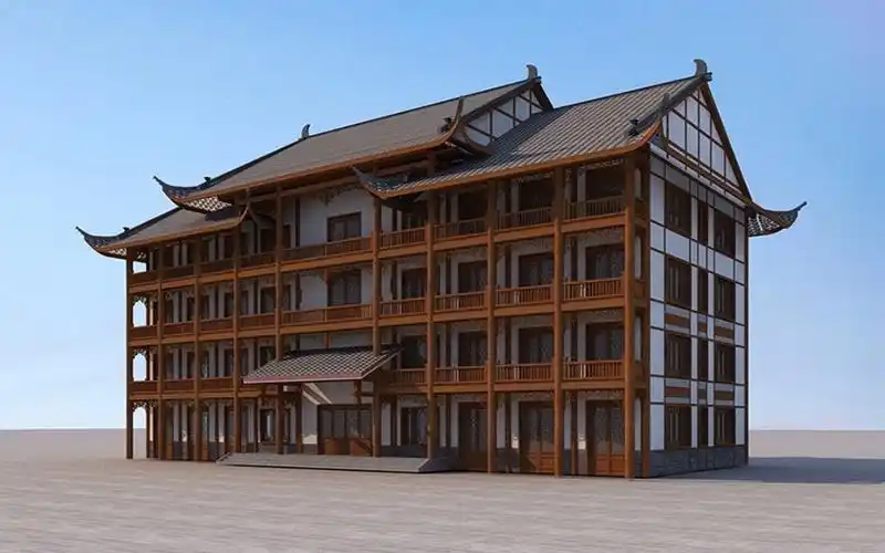 装饰设计景观设计丨办公建筑丨中式风格办公楼建筑外观设计案例效果图