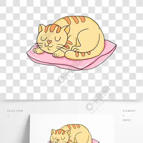 可爱猫咪趴着睡觉原创元素