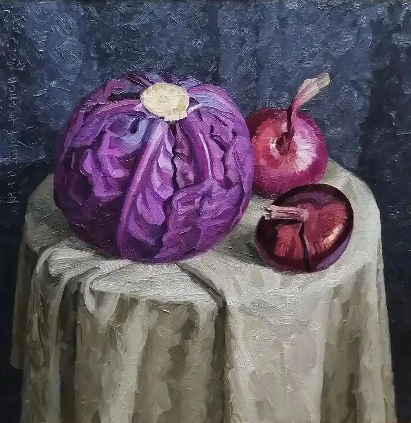 油画紫色的蔬菜作画过程分享