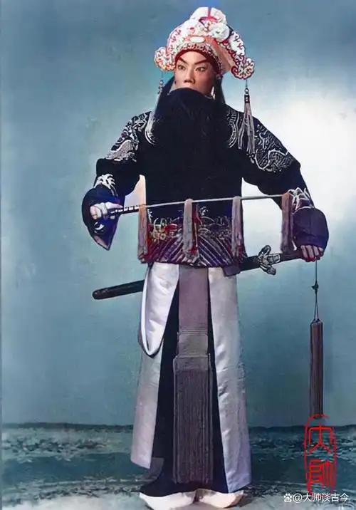 京剧老照片修复分享杨宝森便装照和剧照黑白高清与上色修复版