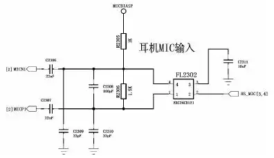 图4.19 耳机mic 送话电路