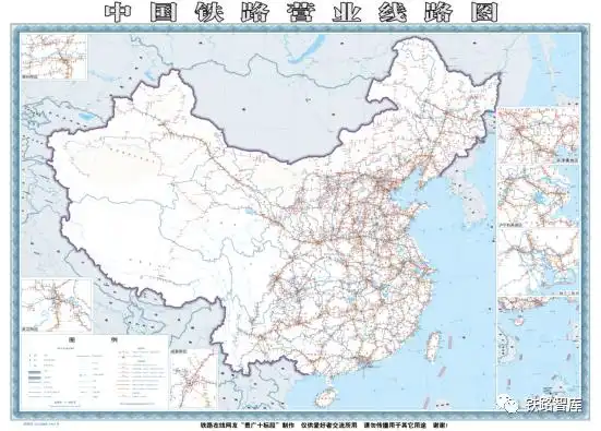 中国铁路营业线路图更新至2022年1月
