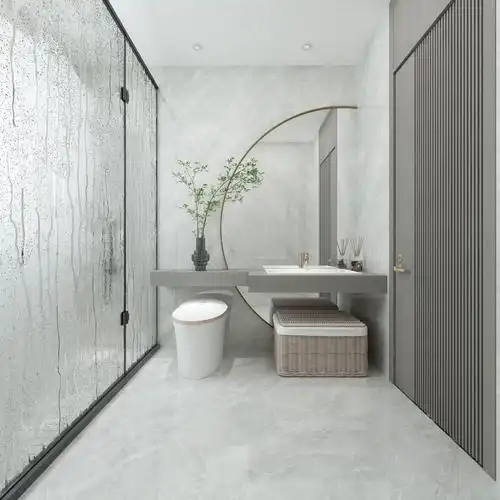 138㎡全屋灰色瓷砖极简软装轻奢风户型十分适合有品位的年轻人