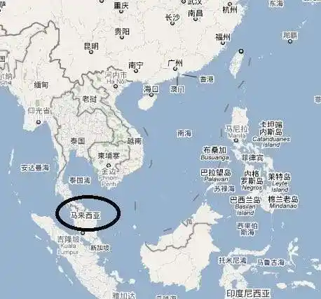 马来西亚在地图的什么位置?