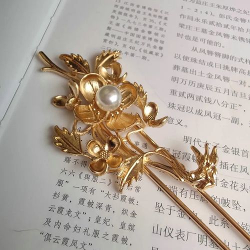 古风汉服大花枝发簪子古代盘发发钗子明制发饰汉唐百搭款配饰品女