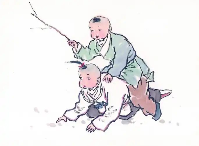 绘画,古代,儿童,国画,童玩,艺术绘画古代儿童玩耍绘画图片 绘画,古代