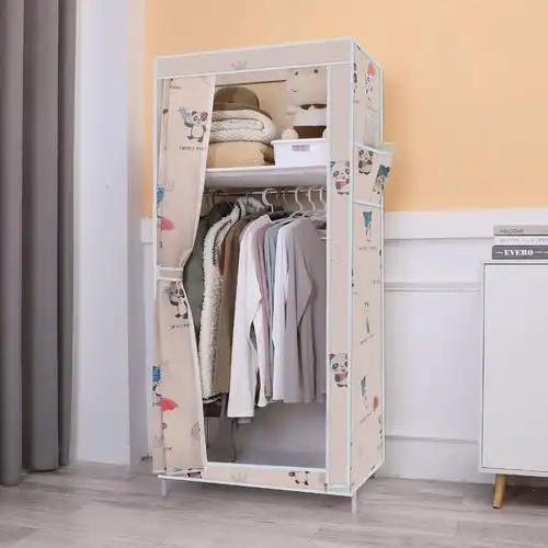 衣柜简易布衣柜家用落地组装收纳防尘布衣橱宿舍寝室现代简约衣柜