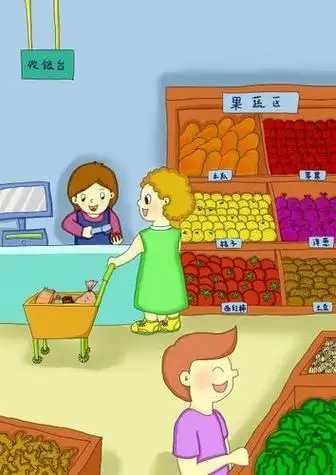 超市营业员简笔画