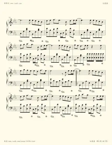 钢琴谱 - 七里香(带前奏)