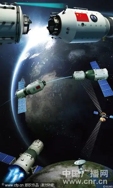 神八与天宫的深情一吻