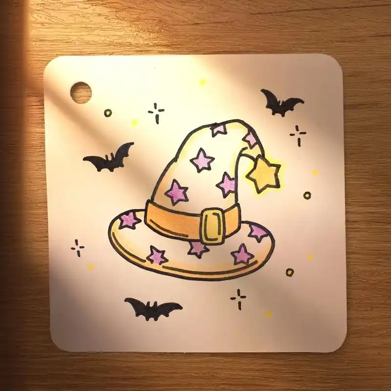 万圣节女巫帽简笔画教程充满魔法的气息