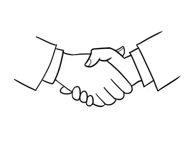 四手相握简笔画怎么画