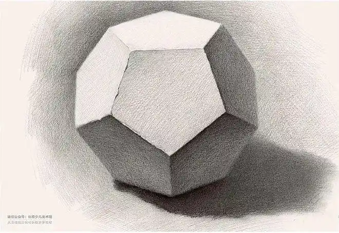 素描单个几何体范例,学习临摹的好范例