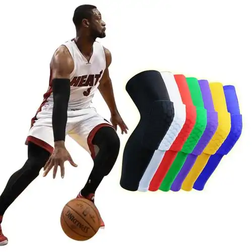 欧文防撞蜂窝男篮球运动足球护膝护具防摔加长护小腿透气长款男女