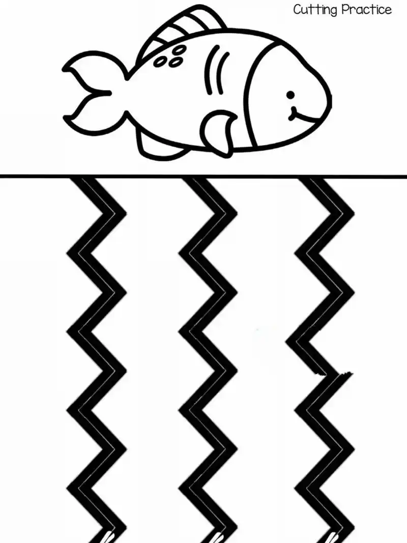 幼儿园剪纸素材 打印后让幼儿练习剪纸 有各种剪纸造型:竖线,折线