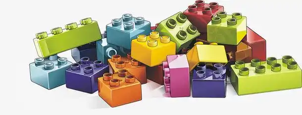 卡通一堆彩色积木png