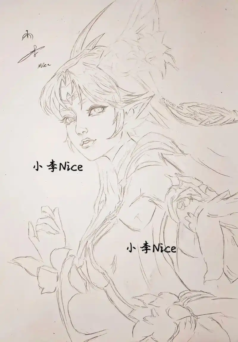 手绘王者荣耀貂蝉金色仲夏夜之梦